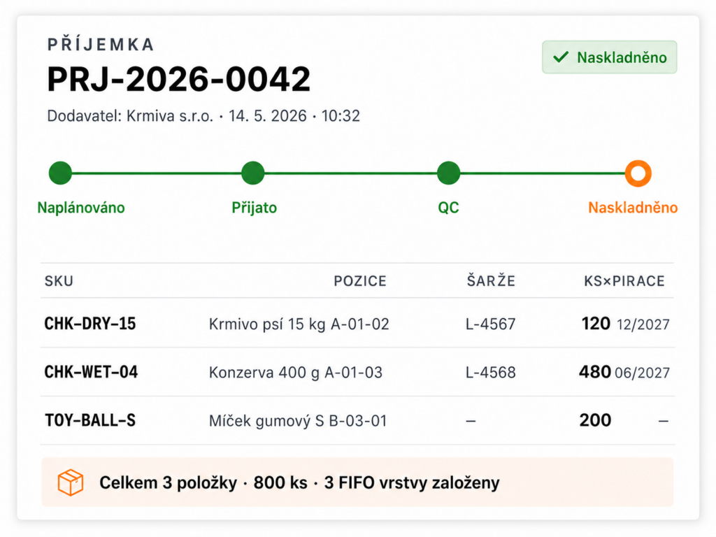Příjemky s automatickým naskladněním